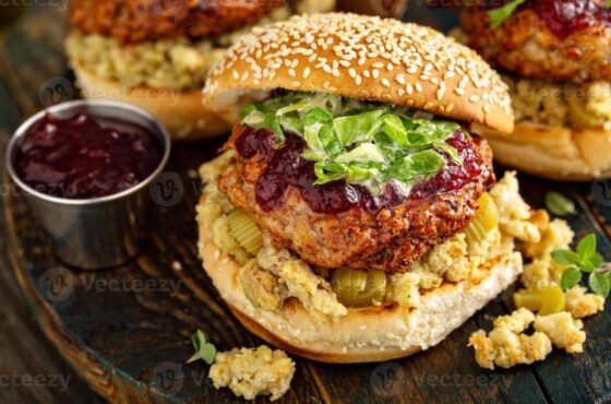 Hamburguesas de pavo con salsa de Arándano